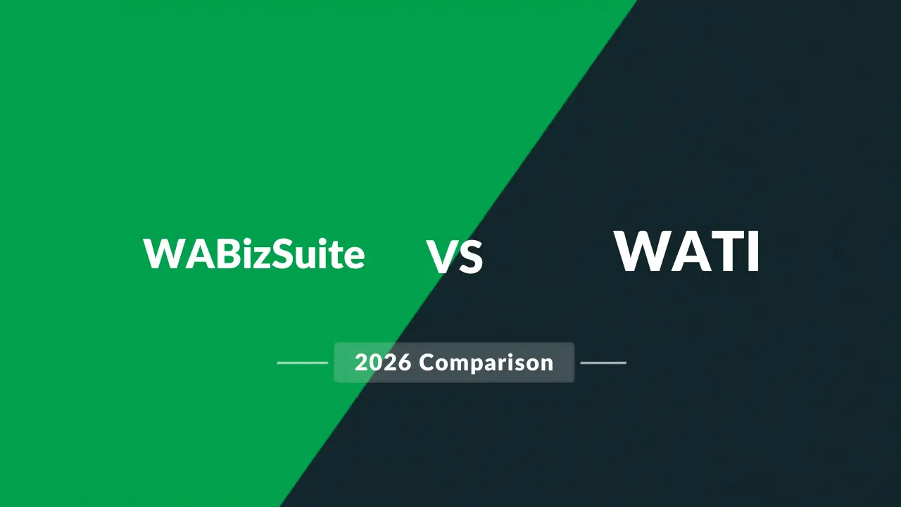 WABizSuite vs Wati comparison showing feature differences and pricing for 2026